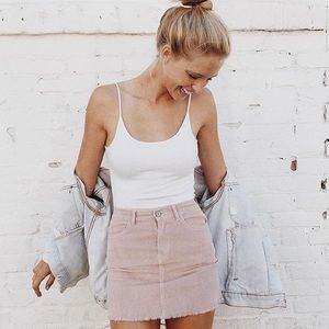 Pink Corduroy Skirt